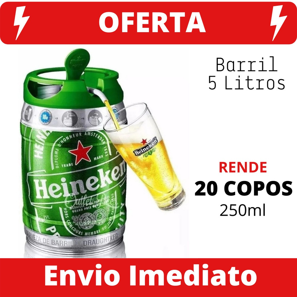 O barril de 5 litros da Heineken uma opção prática e saborosa O